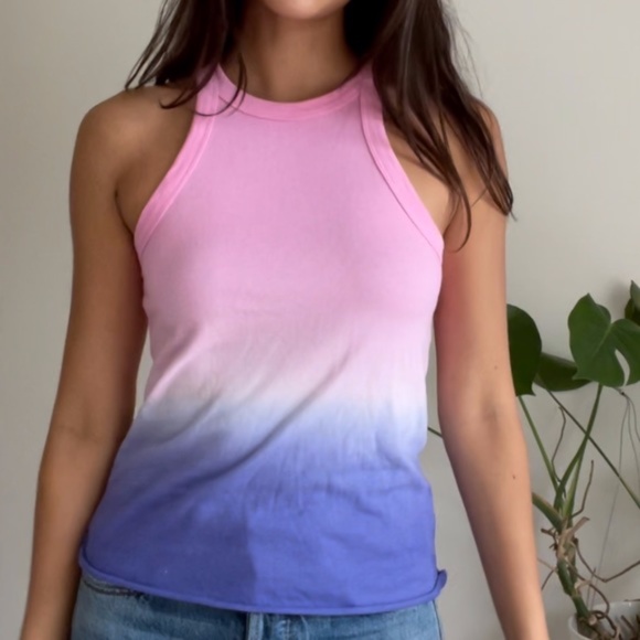NWT WSLY Rivington Weekend Pink Blue Ombre Tank Top - Picture 1 of 9